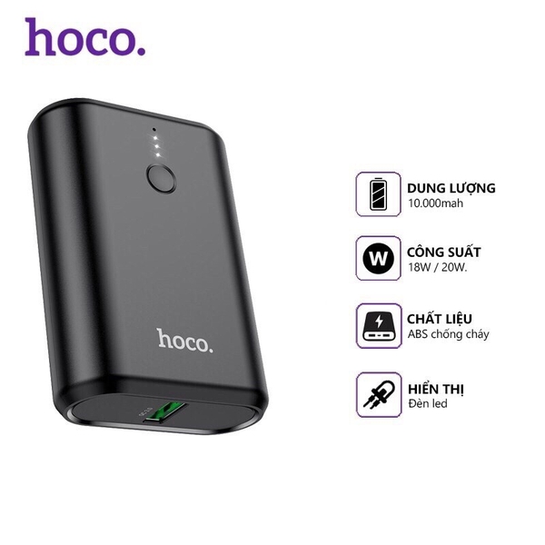 Pin sạc nhanh 20W Hoco Q3 10.000mAh mini sạc dự phòng PD20w + QC3.0 chính hãng [BH 1 năm]