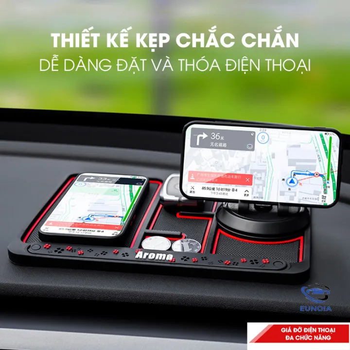 Giá đỡ điện thoại trên xe hơi kèm bảng ghi số điện thoại xoay 360 độ gắn taplo, kèm tấm thảm dựa giữ đt và đồ dùng chống trượt cho ô tô