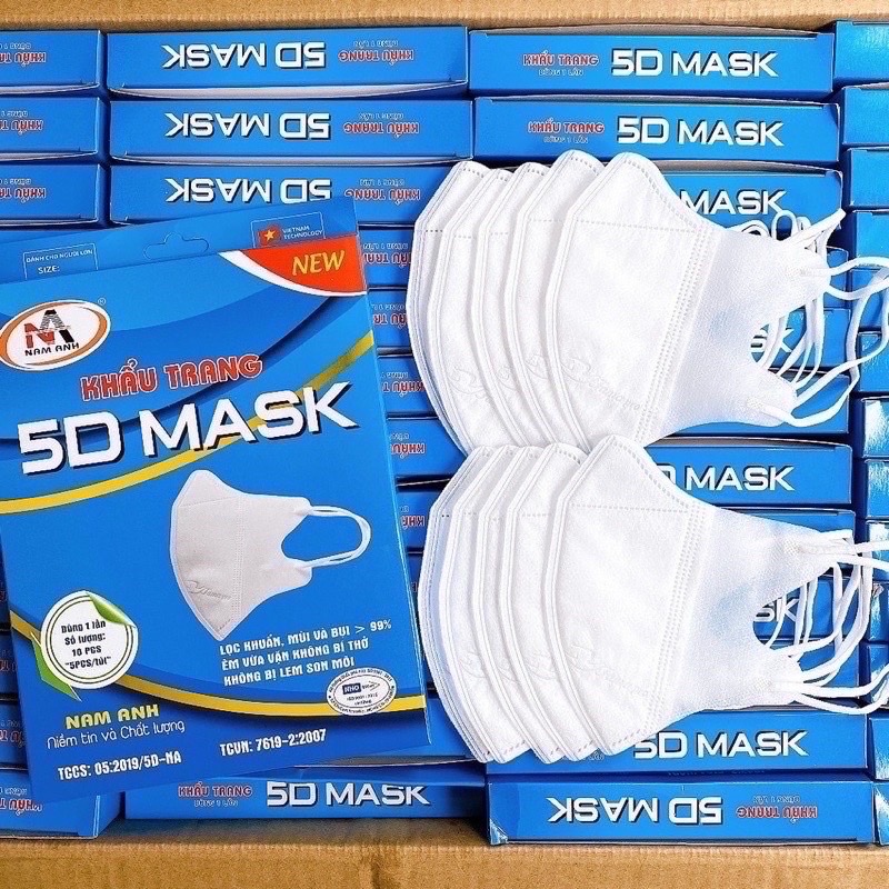 Combo 6 hộp 60 miếng khẩu trang 5D MASK N.A (MỖI HỘP 10 MIẾNG) - MÀU VỀ NGẪU NHIÊN TÙY LÔ[BH: NONE]