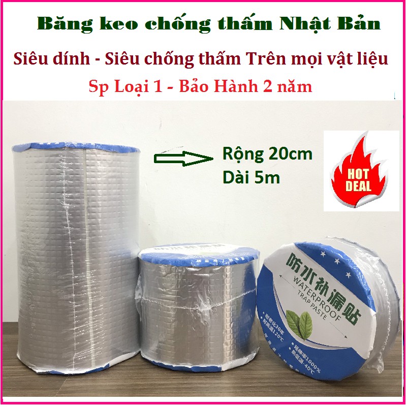 Băng Keo 10cm x 5m (Xanh) Siêu Dính Vá Lỗ Thủng, Khe Nứt Mưa Dột Tôn Trong Mọi Điều Kiện Môi Trường siêu đàn hồi siêu chống thấm