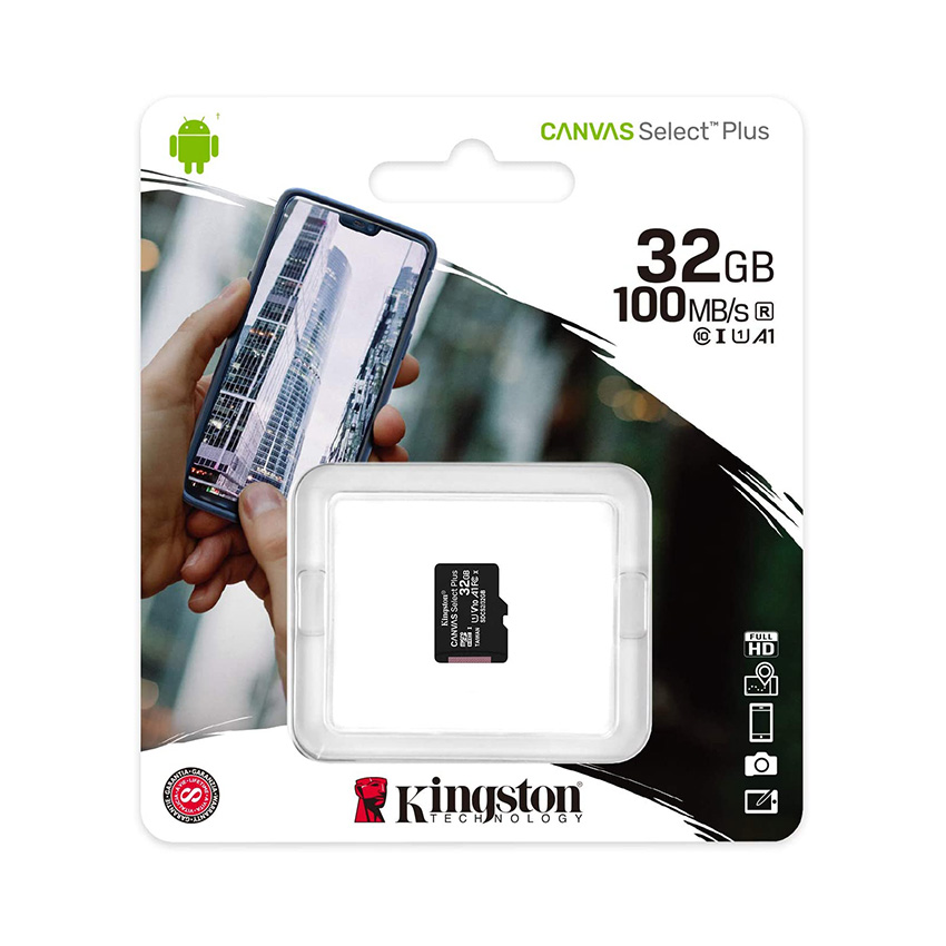 Thẻ nhớ MicroSD Kingston 32Gb 100Mb/s chính hãng [BH 1 năm]