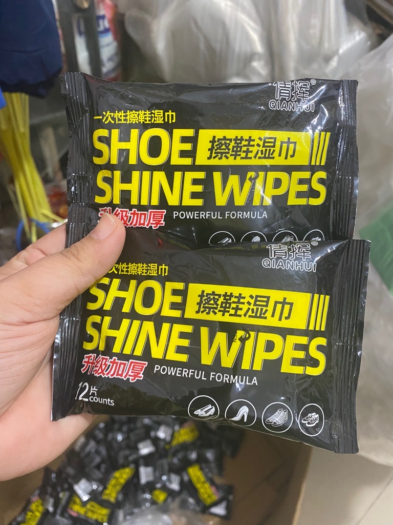 Khăn Giấy Ướt Lau Giày SHOE SHINE WIPES - 12 Tờ (nội địa trung)