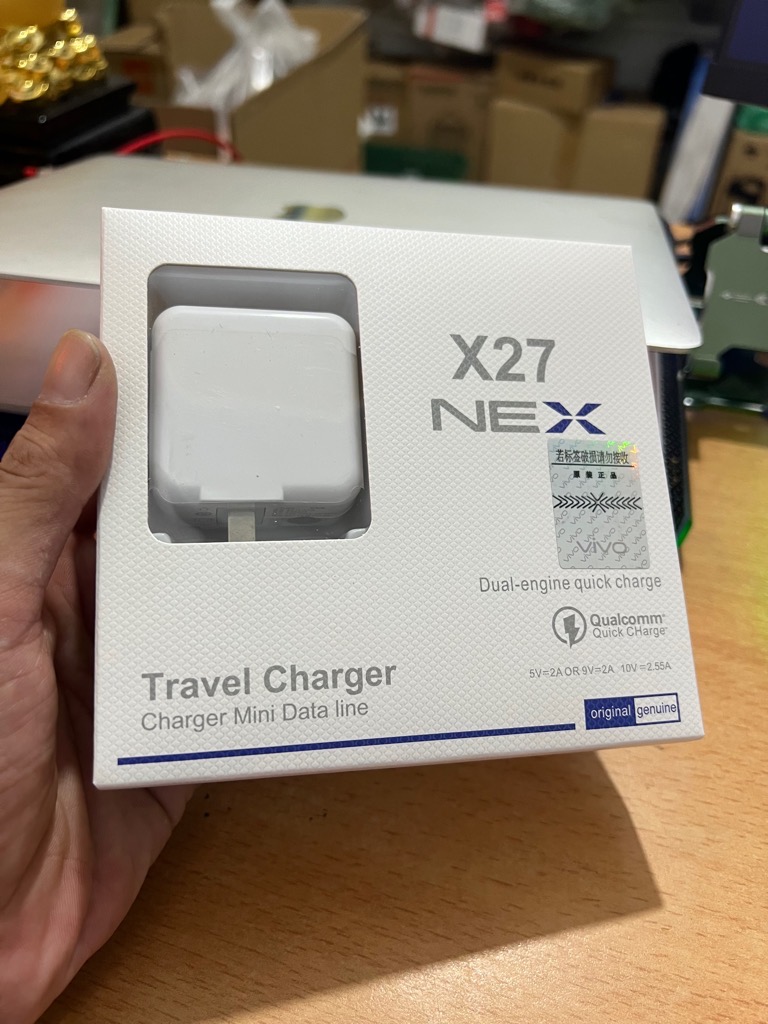 Bộ sạc nhanh VIVO X27 zin NEX (cáp Usb ra Type C, cóc 1 cổng usb) củ to full box hộp vuông [BH 6 tháng]