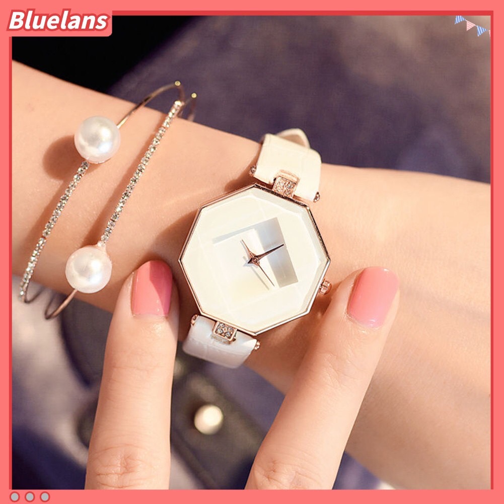 Đồng hồ nữ Bluelans dây giả da thời trang (thanh lý rẻ - ko sẵn pin)