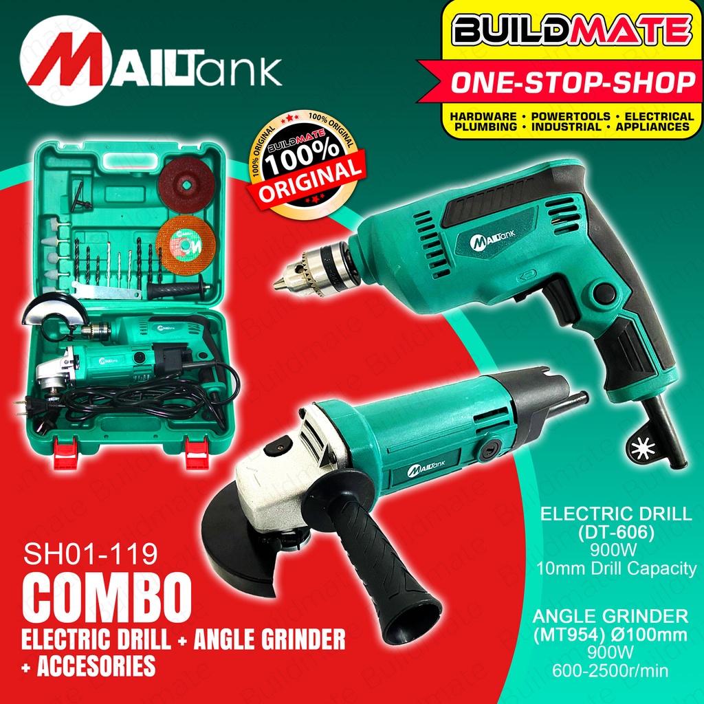 Bộ combo 2 máy Mailtank SH01-119 (gồm 1 máy khoan DT-606 900W và 1 máy cắt mài MT-954 900W) chính hãng [BH: 3 tháng]