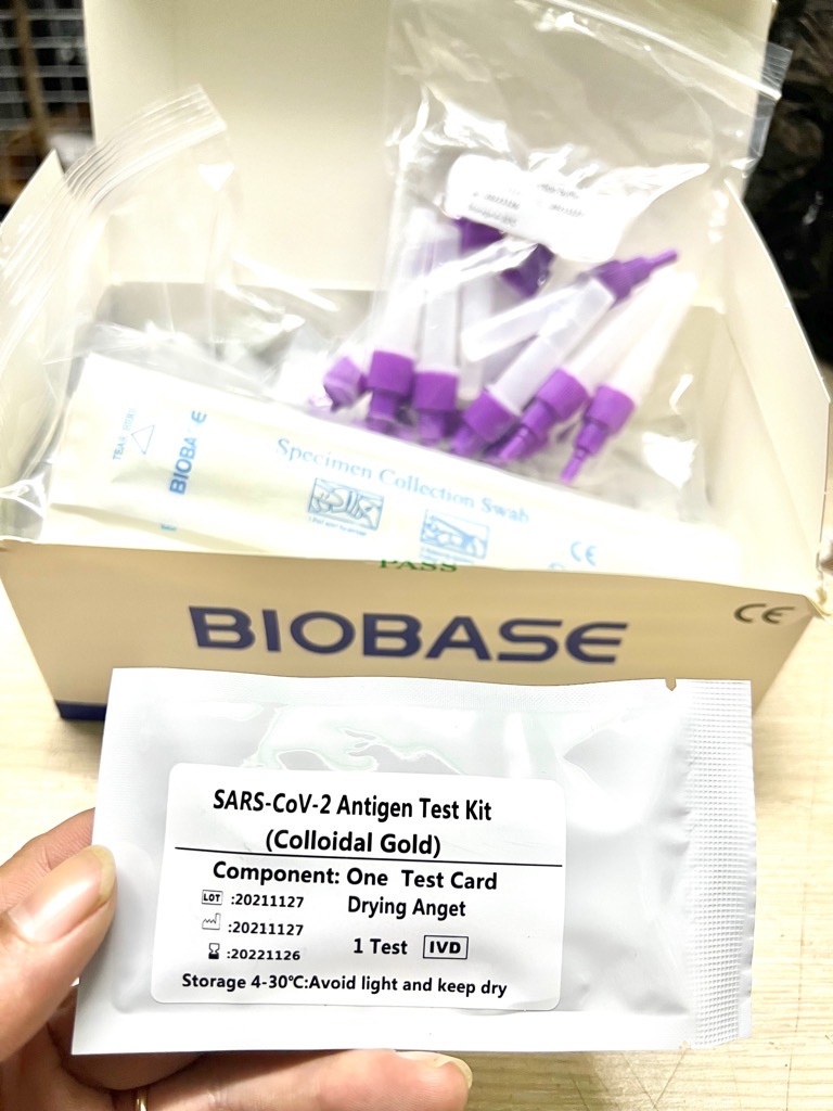 Bộ kit test Covid-19 chọt mũi BIOBASE test xét nghiệm nhanh tại nhà (1 hộp 20 kit)