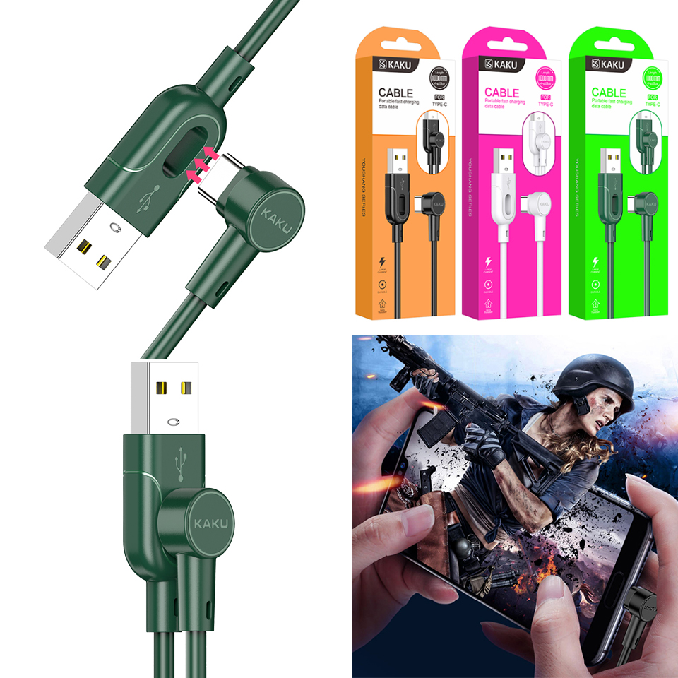 Cáp sạc nhanh iPhone KAKU KSC-374 jack chữ L chơi game hít nam châm usb ra iphone chính hãng [BH 6 tháng]