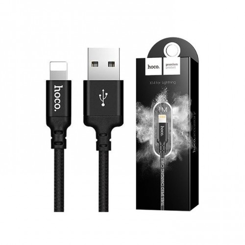 Cáp sạc nhanh Hoco X14 iPhone 1M 2A usb ra iphone dây dù chính hãng [BH 1 năm]