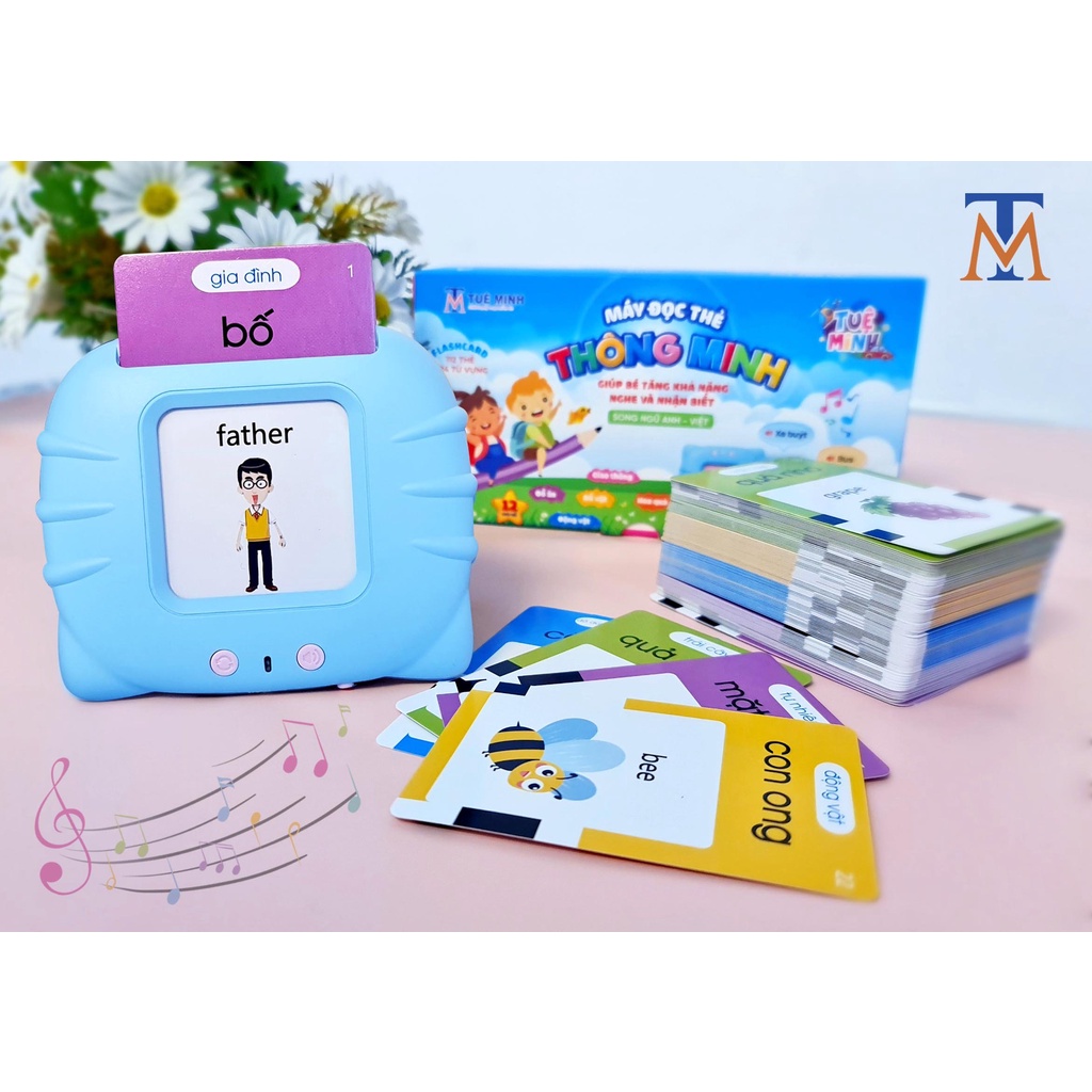 Máy đọc thẻ song ngữ Anh Việt 112 thẻ bao gồm 224 từ vựng, 12 chủ đề Flashcard (tiếng việt, tiếng anh) cho bé học hỏi