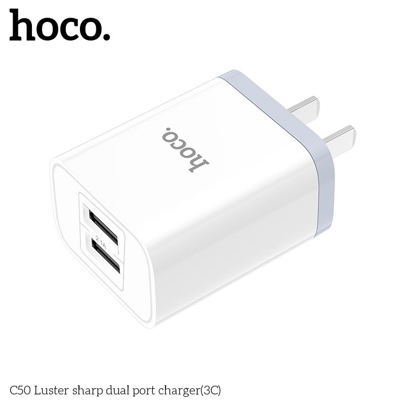 Cóc sạc nhanh 2 cổng usb HOCO C50 2.1A chính hãng [BH 1 năm]