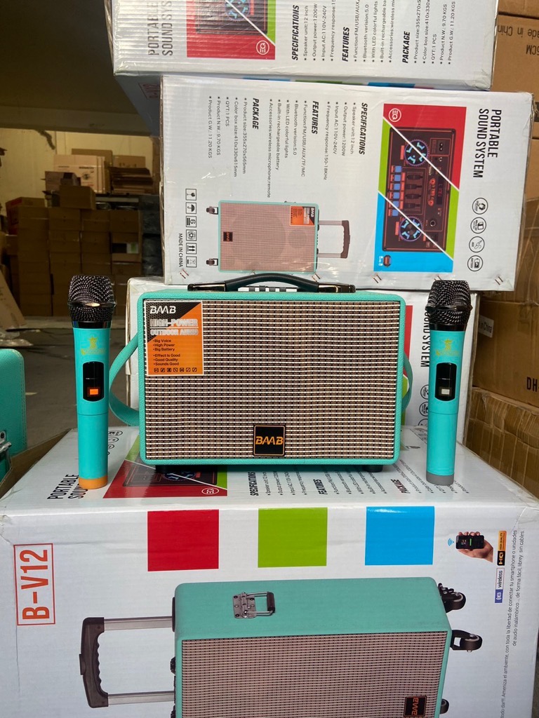 Loa BMB B-V6 bluetooth karaoke xách tay 40w kèm 2 micro không dây [BH 1 năm]