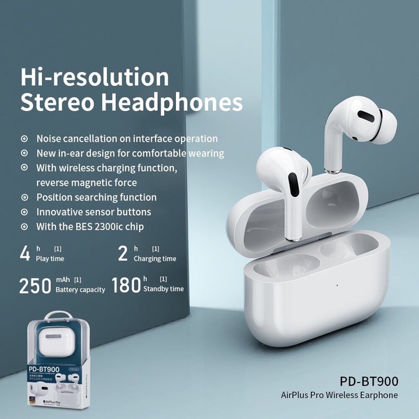 Tai nghe Bluetooth Proda PD-BT900 Remax chính hãng True Wireless kiểu Airpods Pro [BH 1 năm]