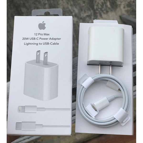 Bộ sạc nhanh 20W iPhone 11 12 13 14 Pro Max G77 hộp trắng full box zin store (cóc 1 cổng Type-C G7, cáp Type C ra iPhone Lightning G7) A2347 [BH 6 tháng]