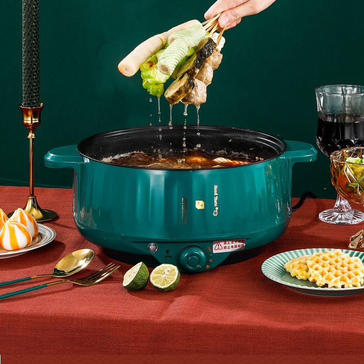 Nồi lẩu điện 28cm ELECTRIC COOKER POT SHANBAN 2 tầng kèm khay hấp [BH 1 tháng]