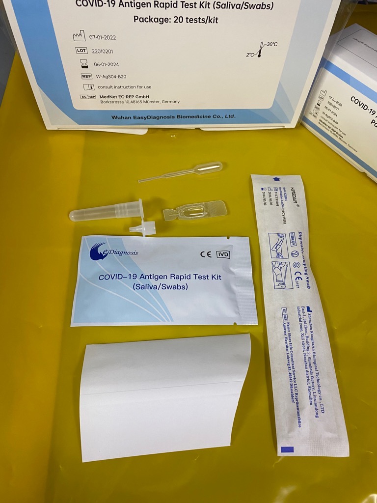 1 Kit Test Nhanh 2in1 covid  E.Diagnosis Vũ Hán [LOẠI 1] (test được nước bọt hoặc Test mũi)