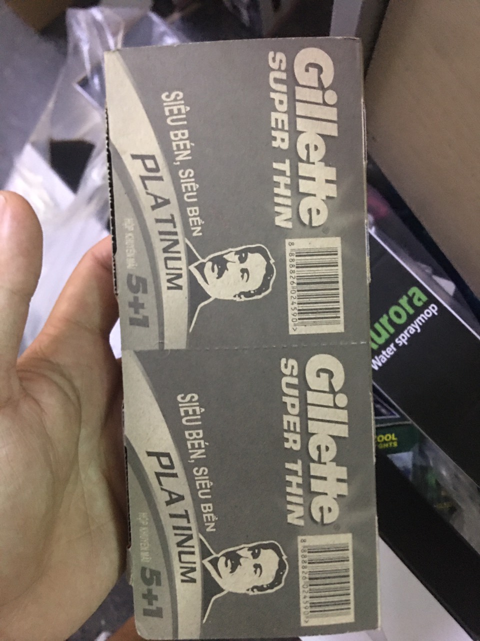 Vĩ 20 hộp lưỡi dao cạo Gillette super thin siêu bén siêu bền