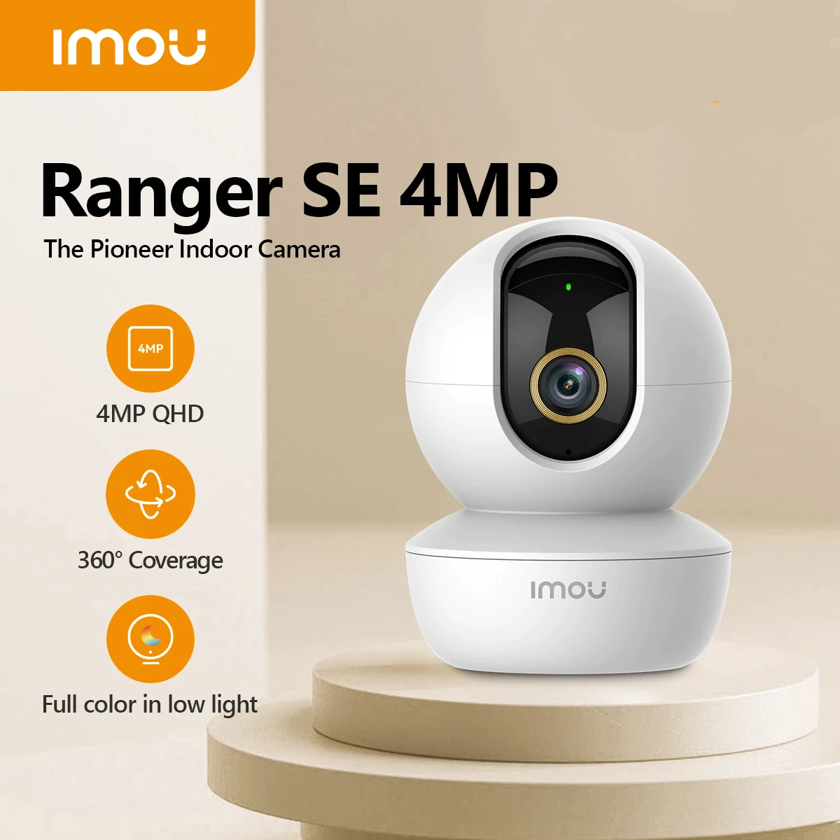 Camera IP Wifi IMOU RANGER SE 4Mp QHD xoay đàm thoại 2 chiều chính hãng [BH 1 năm]