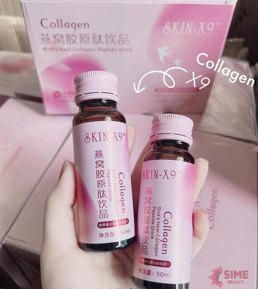 Nước uống Collagen Skin X.9 dưỡng chất yến tươi {Hộp 8 Chai} @dma