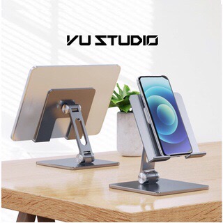 Giá đỡ điện thoại, ipad xoay 180 độ , xếp gọn DESKTOP METAL HOLDER FOR TABLET mã 143 [BH: None]