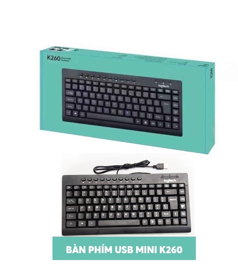 Bàn phím máy tinh mini có dây Logitech K260 Không Phím Số [BH: 6 tháng]