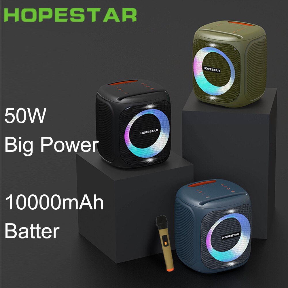 Loa karaoke HOPESTAR Party 100 bluetooth kèm 1 micro không dây công suất 50w có led siêu đep chính hãng [BH 6 Tháng]