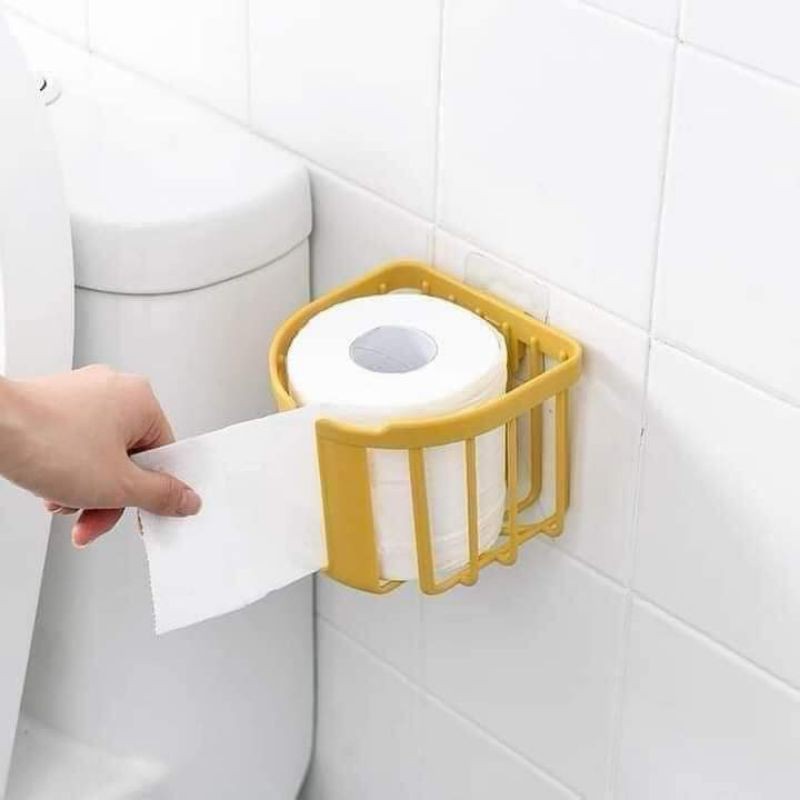 Giỏ nhựa đựng khăn giấy vệ sinh dán tường siêu dính