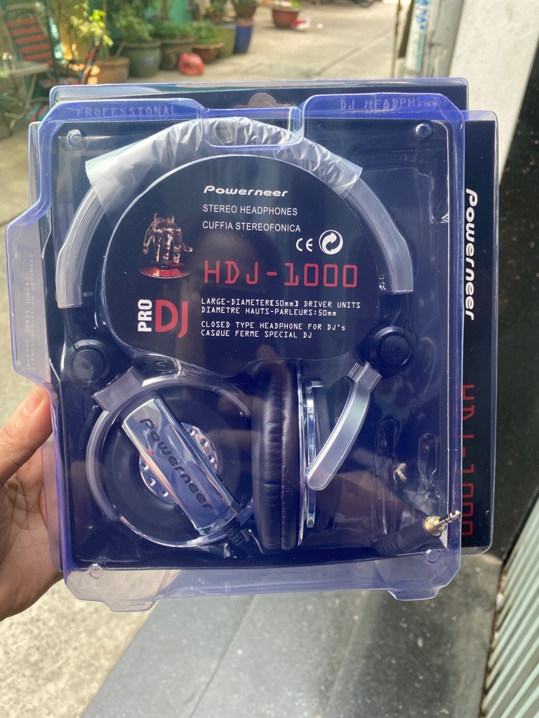 Tai nghe có dây 3.5 POWERNEER HDJ-1000 MÀU BẠC (Headphone Pioneer DJ) siêu hay kèm túi đựng [BH 3 tháng]