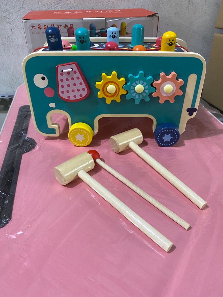 Đồ chơi đập chuột kết hợp đàn gỗ cho bé ( 2 thanh gỗ dài 1 thanh tròn)[Test]