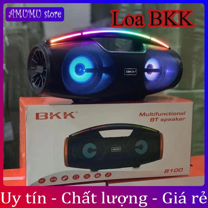 Loa bluetooth karaoke BK100 có led kèm micro hát có dây chính hãng [BH 3 tháng]