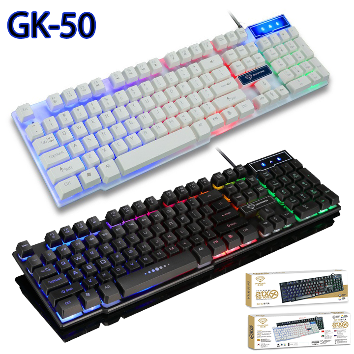 Bàn phím game thủ giả cơ Divipard GK-50 LED Rainbow led có dây [BH 6 tháng]