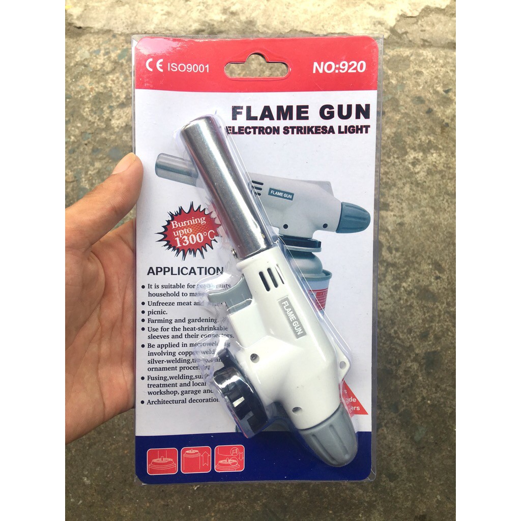 Đèn súng khò gas flame gun 920 cao cấp đầu gắn vào chai ga mini [BH 1 tuần]