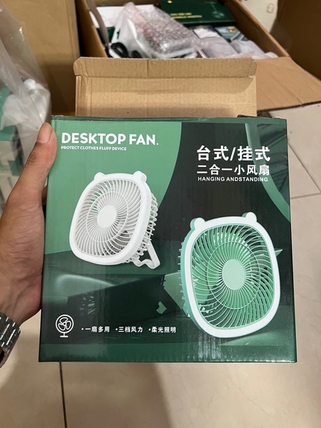 Quạt đèn lớn sạc pin để bàn siêu mát Desktop Fan [BH Test]