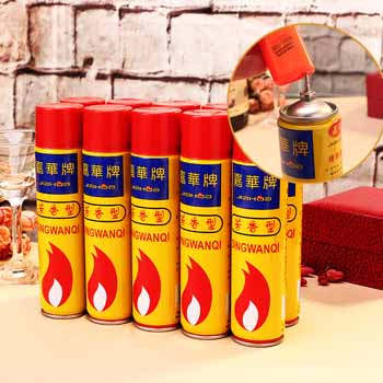 Chai gas trắng / vàng bơm hột quẹt mini