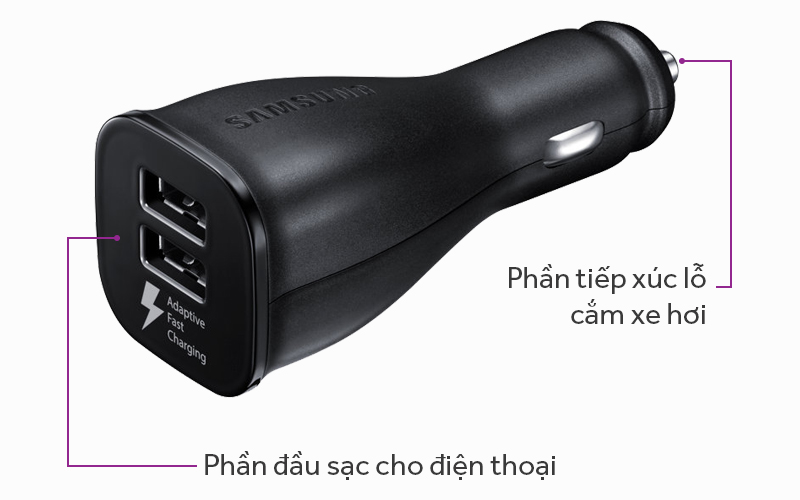 Cóc sạc xe hơi 2 cổng usb Samsung EAC (no box) [BH: 1 tháng]