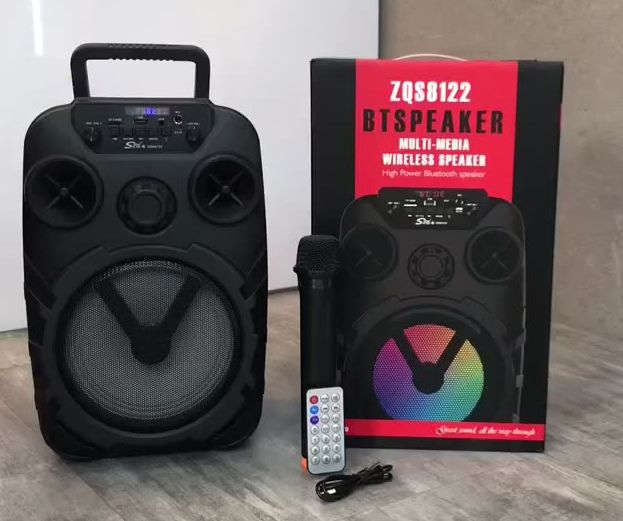 Loa bluetooth karaoke ZQS-8122 8 inch kèm 1 micro không dây [BH 6 tháng]