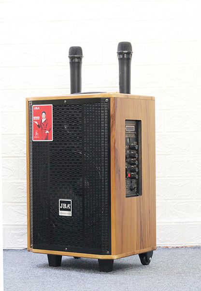 Loa kéo gỗ bluetooth JBA CH-12 3 tấc tặng kèm 2 micro không dây karaoke [BH 6 THÁNG]