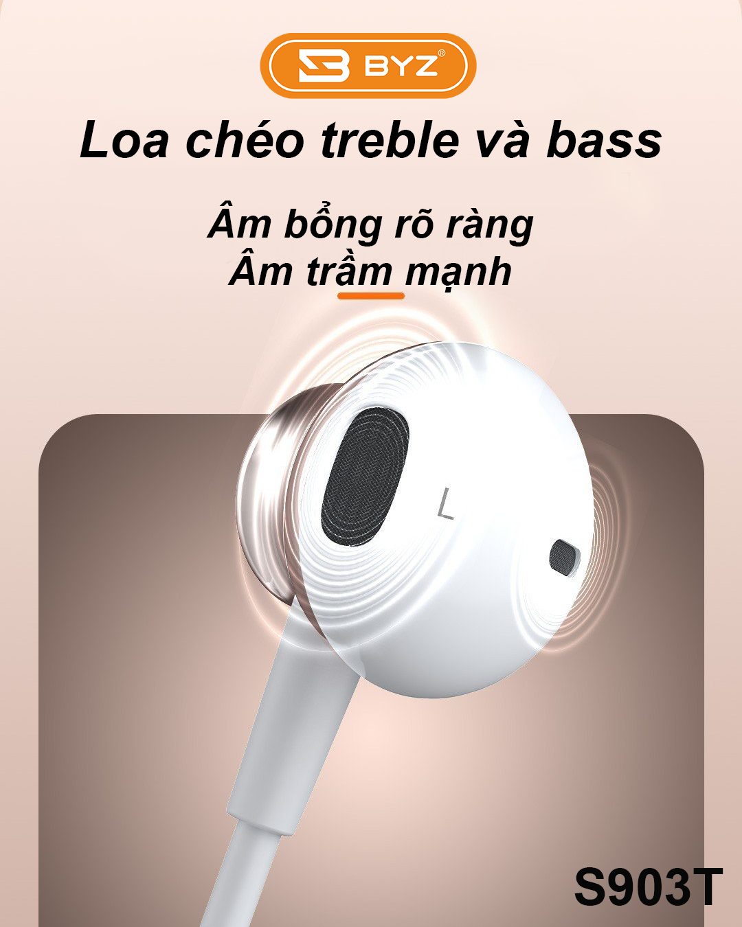 Tai nghe có dây type-c BYZ S903T chính hãng [BH 6 tháng]