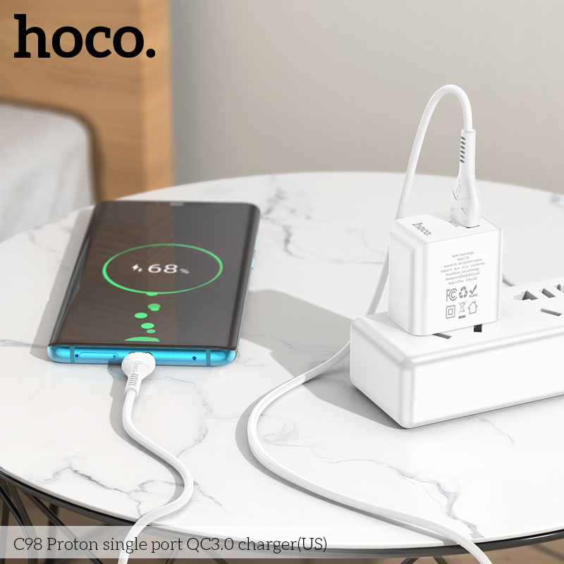 Cóc sạc nhanh 18w HOCO C98 (1 cổng usb) chính hãng [BH 1 năm]