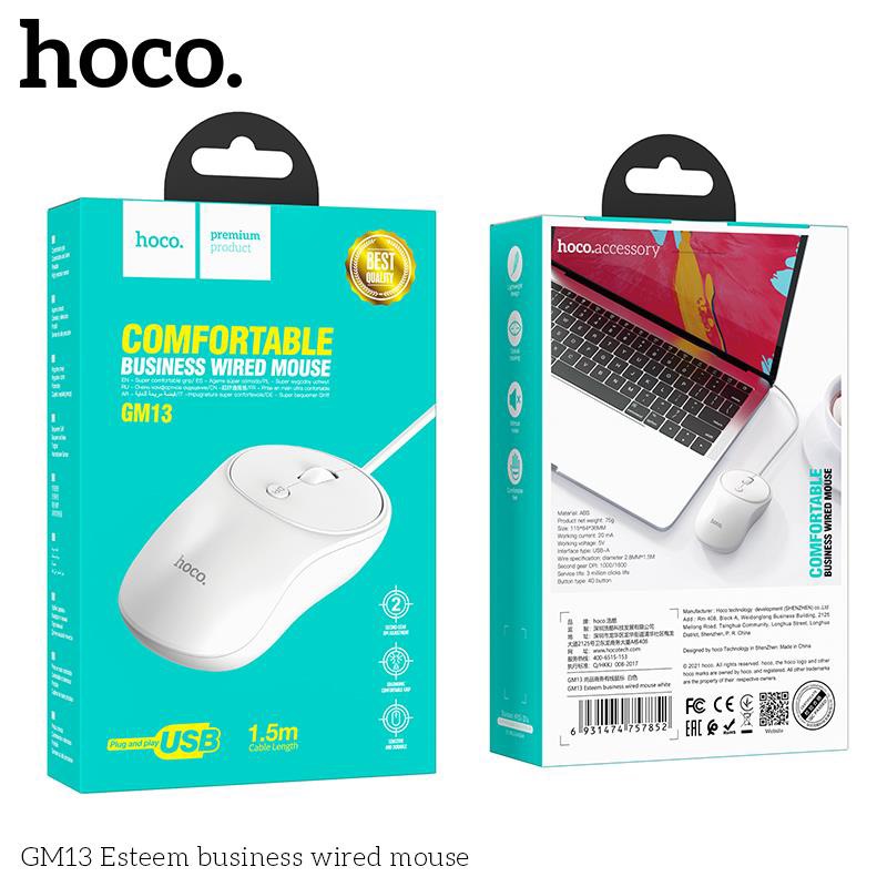 Chuột Có Dây Hoco GM13 Cho Máy Vi Tính, Laptop Chính Hãng [BH 1 NĂM]