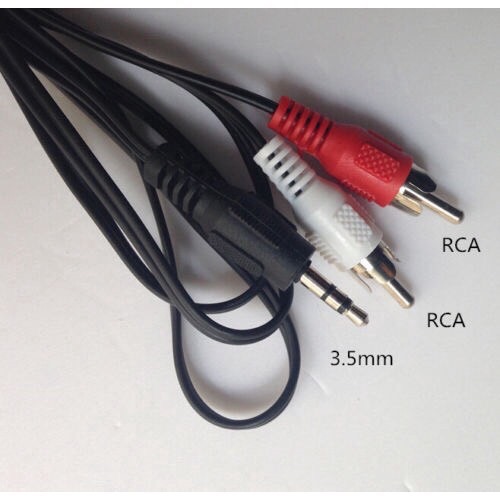 Cáp chuyển 3.5 ra 2 đầu RCA-AV bông sen dài 2.2m