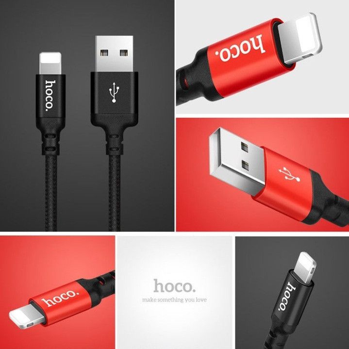 Cáp sạc nhanh Hoco X14 iPhone 2M dây dù {usb ra iphone lightning} chính hãng 2 mét [BH 1 năm]