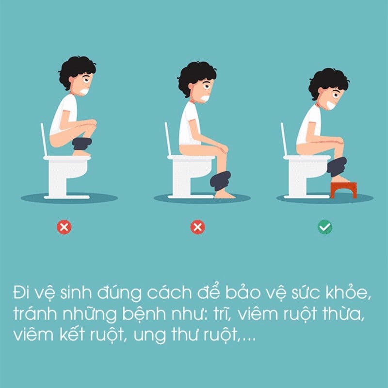 Ghế kê chân toilet chống táo bón chống mỏi nhựa cao cấp