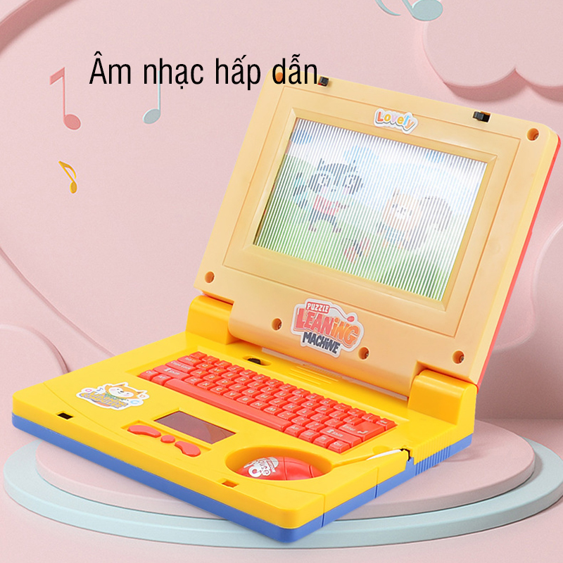 Đồ chơi Laptop mô phỏng cho bé, có nhạc kèm hình chạy trên màn hình- MÀU VỀ THEO LÔ [BH: NONE]