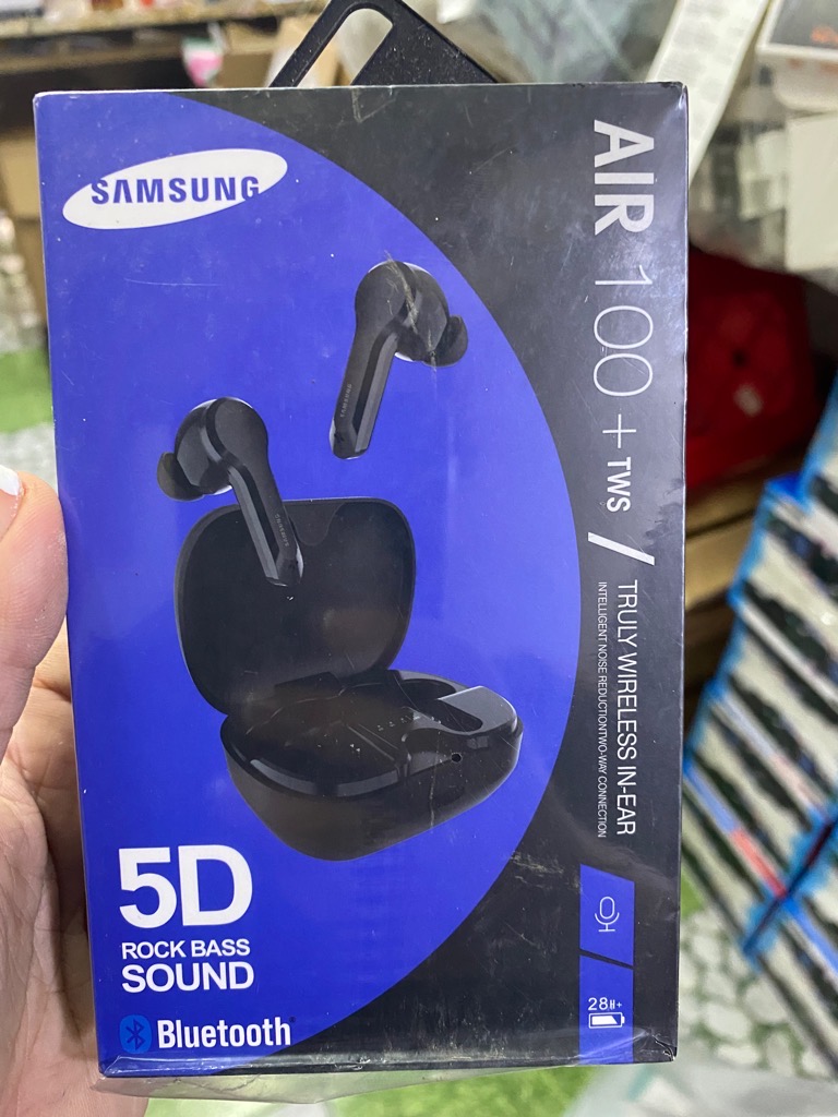 Tai nghe bluetooth Samsung Air 100 5D Rock Bass wireless kiểu dáng airpods có dock sạc [BH 3 tháng]