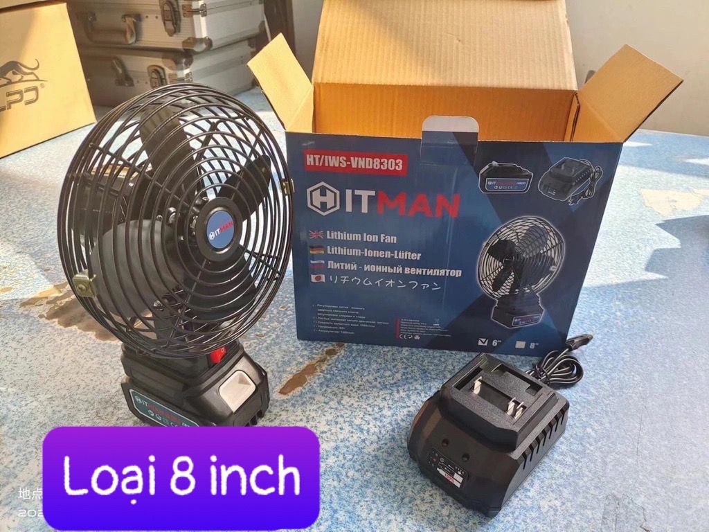 [Đặt trước] Quạt sạc để bàn ITMAN 64V Công Ty cao cấp loại 8 inch [BH: 6 THÁNG]