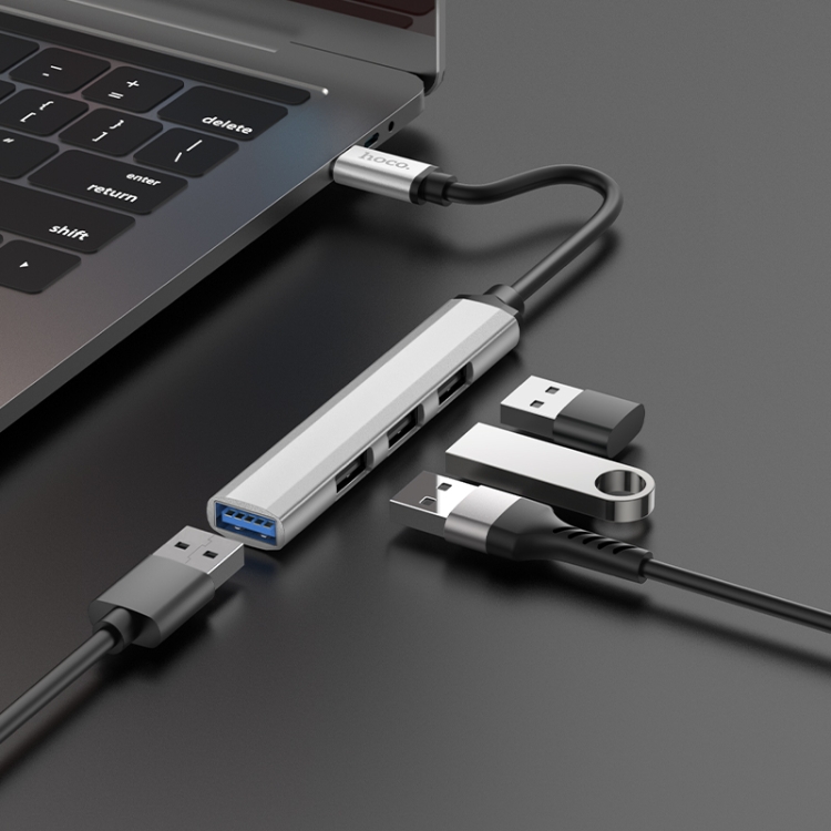 Cáp chuyển cổng Type-C HOCO HB26 ra usb 3.0 vs 3 usb 2.0 (hub usb) chính hãng [BH 1 năm]