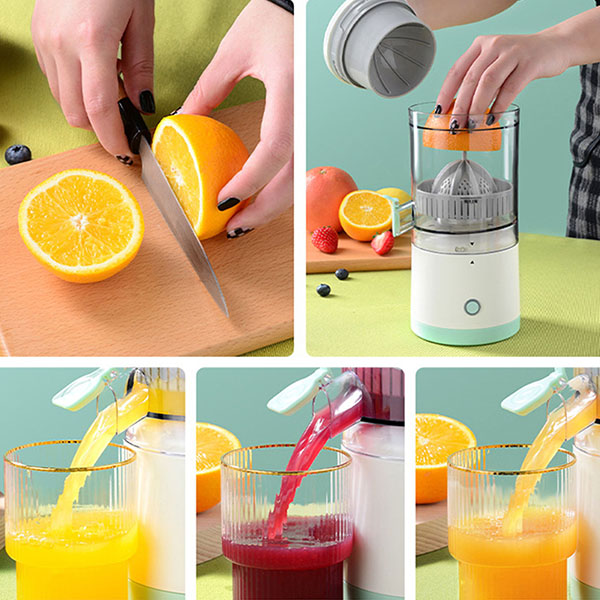 Máy tự ép cam, ép hoa quả, trái cây CITRUS JUICER đa năng auto pin sạc [BH 1 tuần]