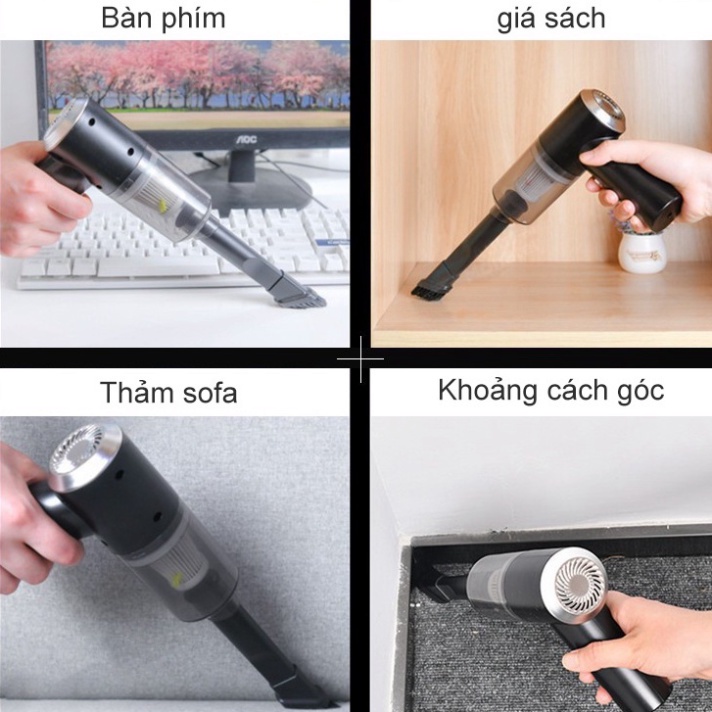 Máy hút bụi loại 1 hộp cam lớn cầm tay mini ô tô 2 in 1 Vacuum Cleaner đa năng [BH 1 tuần]