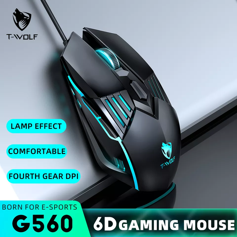 Chuột có dây Gaming T-WOLF G560 có LED mẫu mới siêu đẹp [BH 1 NĂM]