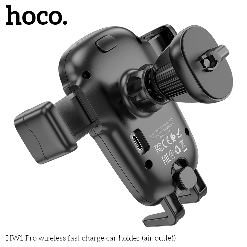 Giá đỡ điện thoại HOCO HW1 Pro kiêm đế sạc không dây cho xe hơi, ô tô chính hãng [BH 1 năm]